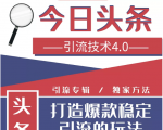 今日头条引流技术4.0,微头条实战细节,微头条引流核心技巧分析,快速发布引流玩法-16888副业资讯