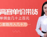 抖音高单价带货项目,一单佣金几十上百元,核心套路月入几十万(共3节)-16888副业资讯