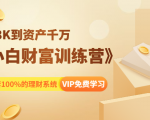 《小白财富训练营》月入3K到资产千万,这是套100%的理财系统(11节课)-16888副业资讯