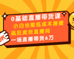 0基础直播带货课:小白也能低成本搭建疯狂卖货直播间:1场直播带货6万-16888副业资讯