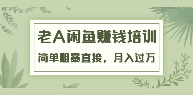 《老A闲鱼赚钱培训》简单粗暴直接，月入过万真正的闲鱼战术实课（51节课）-16888副业资讯