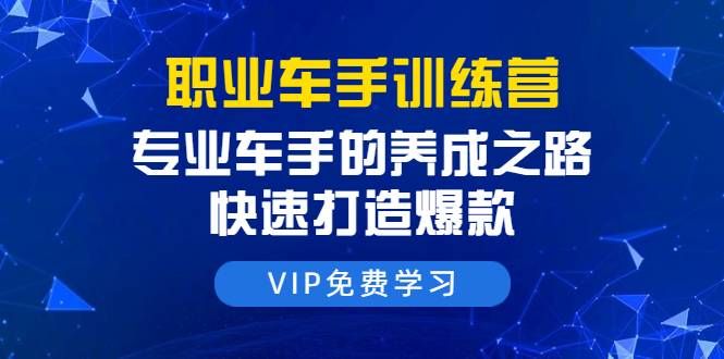 职业车手训练营：专业车手的养成之路，快速打造爆款（8节-无水印直播课）-16888副业资讯