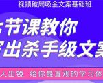张根视频破局吸金文案班:节节课教你写出杀手级文案(附67页文案训练手册)-16888副业资讯