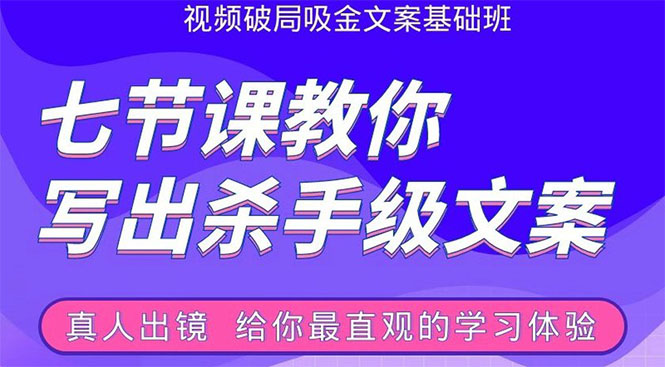 张根视频破局吸金文案班：节节课教你写出杀手级文案(附67页文案训练手册)-16888副业资讯