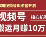 起航哥-第3期视频号核心机密:暴力搬运日入3000+月赚10万玩法-16888副业资讯