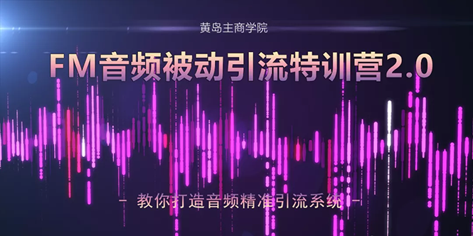 黄岛主·FM音频引流特训营2.0：独家引流模式，单账号50W+播放量，轻松变现-16888副业资讯