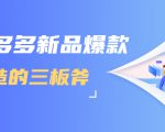拼多多新品爆款打造的三板斧，快速提升销量+转化+点击率（视频课程）-16888副业资讯