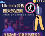 tiktok变现四天实战班，连怼技术+矩阵玩法赚美金！价值998元-16888副业资讯