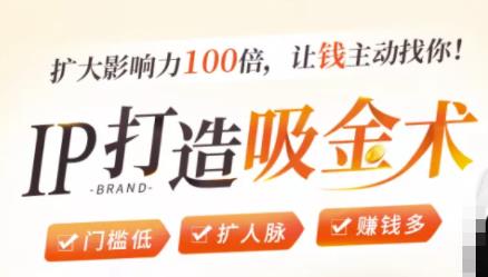IP打造吸金术：0基础0资源，也能扩大影响力100倍，让钱主动找你！-16888副业资讯
