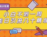 清和行记引流训练营：小白不到一周便能日引流几十精准粉-16888副业资讯