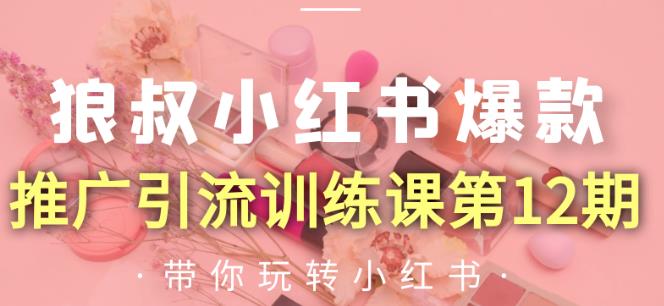 狼叔小红书爆款推广引流训练课第12期，手把手带你玩转小红书-16888副业资讯