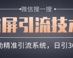 微信搜一搜霸屏引流技术,打造被动精准引流系统,轻松日引300+流量-16888副业资讯