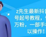 z先生最新抖音美女号起号教程,快速十万粉,一部手机就可以操作-16888副业资讯