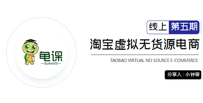 龟课·淘宝虚拟无货源电商5期，全程直播 现场实操，一步步教你轻松实现躺赚-16888副业资讯