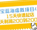 淘宝蓝海虚拟项目4.0,15天快速起店,单天利润200到2000元-16888副业资讯