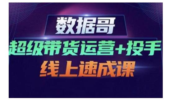 数据哥·超级带货运营+投手线上速成课，快速提升运营和熟悉学会投手技巧-16888副业资讯