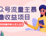 公众号流量主暴利撸收益项目,空闲时间操作单人月入过万-16888副业资讯