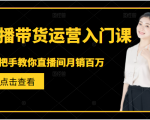 直播带货运营入门课,手把手教你直播间月销百万-16888副业资讯