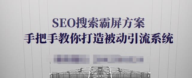 SEO搜索霸屏方案，手把手教你打造被动引流系统【视频课程】-16888副业资讯