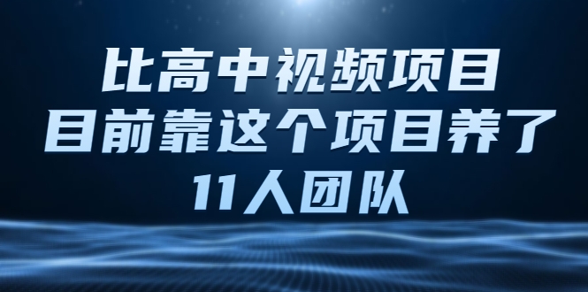 比高中视频项目，目前靠这个项目养了11人团队【视频课程】-16888副业资讯
