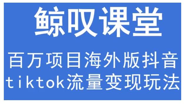 鲸叹号·海外TIKTOK训练营，百万项目海外版抖音tiktok流量变现玩法-16888副业资讯