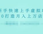 2022年虚拟项目实战指南，新手从0打造月入上万店铺-16888副业资讯