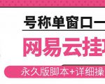 网易云挂机项目云梯挂机计划，永久版脚本+详细操作视频-16888副业资讯