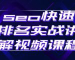 seo快速排名实战讲解视频课程,揭秘seo快排原理-16888副业资讯