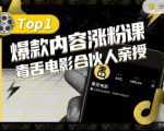 【毒舌电影合伙人亲授】抖音爆款内容涨粉课,5000万抖音大号首次披露涨粉机密-16888副业资讯