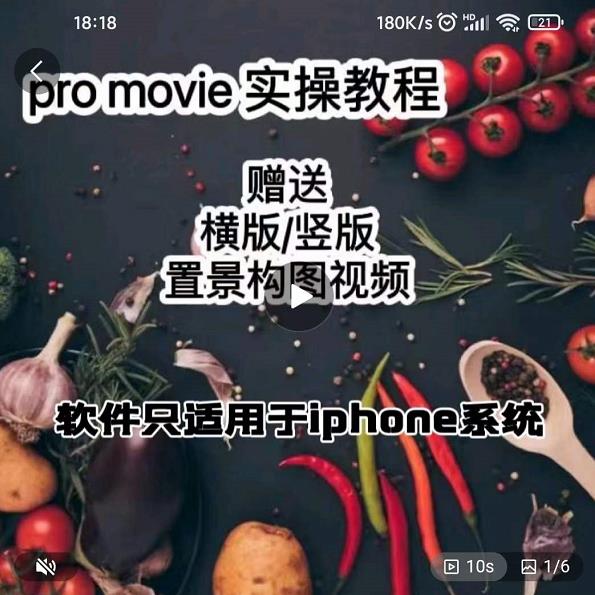 漆十二美食摄影，25​节promovie实操高手课节-16888副业资讯