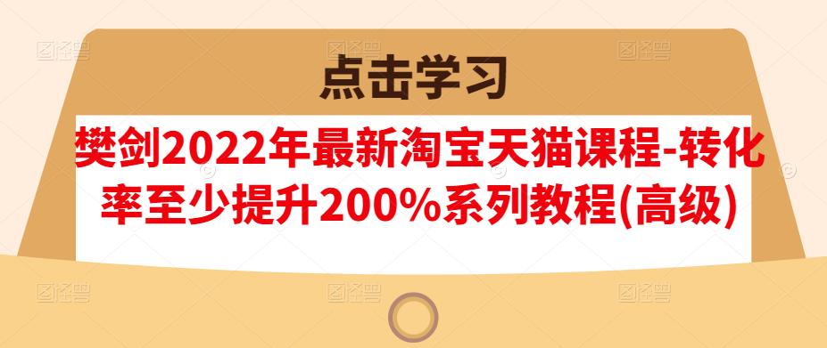 樊剑2022年最新淘宝天猫课程-转化率至少提升200%系列教程(高级)-16888副业资讯