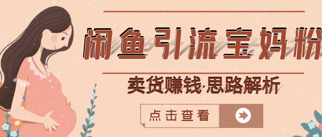 闲鱼引流宝妈粉+卖货赚钱一个月收益30000+（实操视频教程）-16888副业资讯