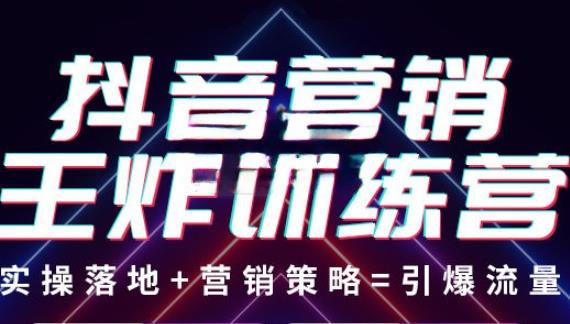抖音营销王炸训练营，实操落地+营销策略=引爆流量（价值8960元）-16888副业资讯