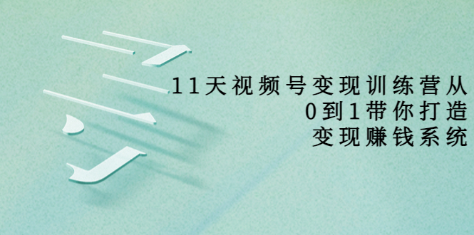 11天视频号变现训练营，从0到1打造变现赚钱系统（价值398元）-16888副业资讯