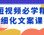 短视频必学精细化文案课，提升你的内容创作能力、升级迭代能力和变现力（价值333元）-16888副业资讯