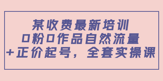 某最新收费培训内容：0粉0作品自然流量+正价起号，全套实操课-16888副业资讯