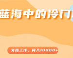超级蓝海中的冷门项目，文档工作，好玩又赚钱，月入10000+-16888副业资讯