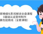 独家精细化影视解说全盘课程，0基础从运营到制作，赢在起跑线（全套课程）-16888副业资讯