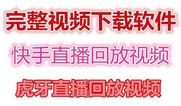 快手直播回放视频/虎牙直播回放视频完整下载(电脑软件+视频教程)-16888副业资讯