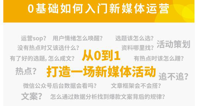 新媒体运营系列课，课程零基础入门，解锁高薪职业必备的四项技能-16888副业资讯
