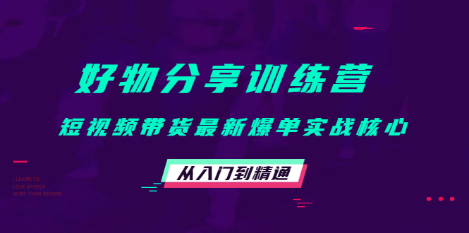 好物分享训练营：短视频带货最新爆单实战核心，从入门到精通-16888副业资讯