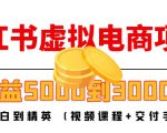 小红书虚拟电商项目:从小白到精英 月收益5000到30000 (视频课程+交付手册)-16888副业资讯