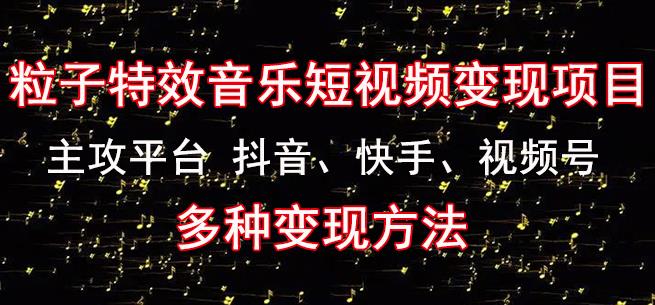 黄岛主《粒子特效音乐短视频变现项目》主攻平台抖音、快手、视频号多种变现方法-16888副业资讯