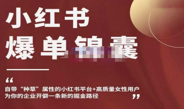 小红书爆单锦囊，自带种草属性+高质量女性用户，为你的企业开辟一条新的掘金路径-16888副业资讯