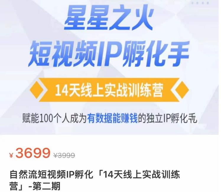 瑶瑶·自然流短视频IP孵化第二期，14天线上实战训练营，赋能100个人成为有数据能赚钱的独立IP孵化手-16888副业资讯