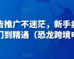 亚马逊广告推广不迷茫,新手卖家产品运营入门到精通(恐龙跨境电商)-16888副业资讯