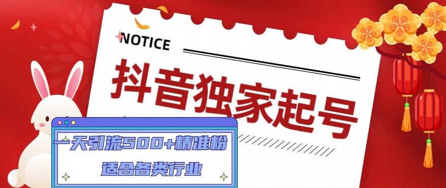 抖音独家起号，一天引流500+精准粉，适合各类行业（9节视频课）-16888副业资讯