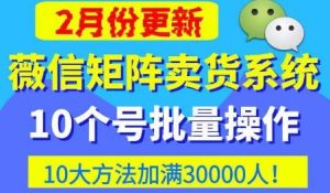 微信矩阵卖货系统,多线程批量养10个微信号,10种加粉落地方法,快速加满3W人卖货!-16888副业资讯