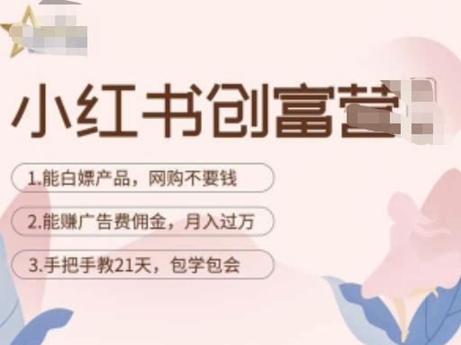小红书创富营-教小红书带货，陪跑21天，教你赚广告费佣金，月入过万-16888副业资讯