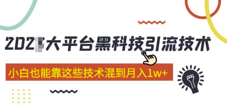 大平台黑科技引流技术，小白也能靠这些技术混到月入1w+(2022年的课程）-16888副业资讯
